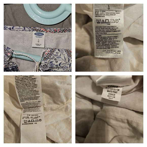 Old Navy Paisley Dress Women's Size Large Flutter Sleeve Embroidered Knee Length - Picture 3 of 9